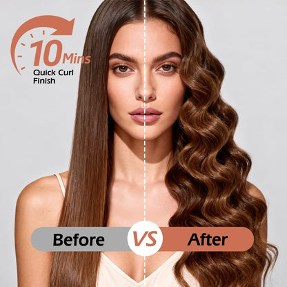 KIMUSE Automatic Rotating Curling Iron 1.25 Inch - Fast Heating, Anti-Scald, Dual Voltage for Travel, for All Hair Types & Beginners Avelisse