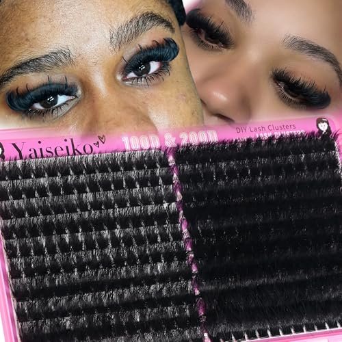 Volume Lash Clusters 100D+200D Mega Lashes Clusters 12-25mm Wispy Individual Lashes DIY Eyelash Extensions Replacement for Yaiseiko (280 Pcs) - görsel 10