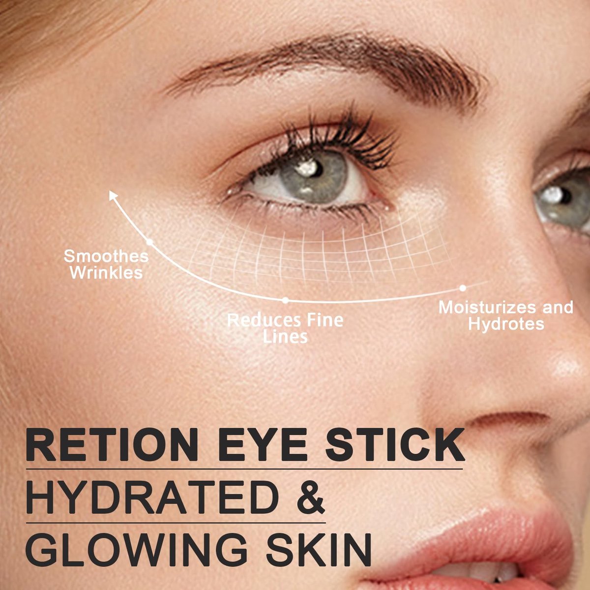 Retinol Eye Stick with Hyaluronic Acid & Collagen - Under Eye Cream for Dark Circles, Puffiness and Wrinkles, Anti-Aging Formula, 0.35 oz - görsel 3