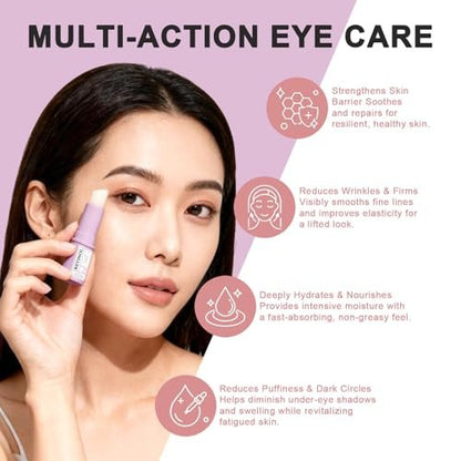 Retinol Eye Stick with Hyaluronic Acid & Collagen - Under Eye Cream for Dark Circles, Puffiness and Wrinkles, Anti-Aging Formula, 0.35 oz