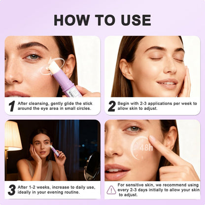 Retinol Eye Stick with Hyaluronic Acid & Collagen - Under Eye Cream for Dark Circles, Puffiness and Wrinkles, Anti-Aging Formula, 0.35 oz