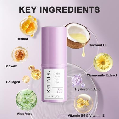 Retinol Eye Stick with Hyaluronic Acid & Collagen - Under Eye Cream for Dark Circles, Puffiness and Wrinkles, Anti-Aging Formula, 0.35 oz - görsel 10