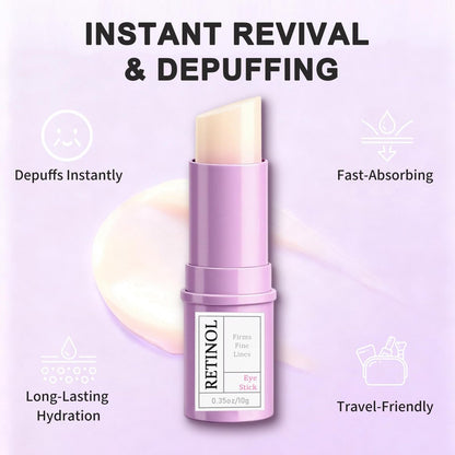 Retinol Eye Stick with Hyaluronic Acid & Collagen - Under Eye Cream for Dark Circles, Puffiness and Wrinkles, Anti-Aging Formula, 0.35 oz