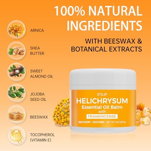 STILIP Helichrysum Balm with Frankincense Essential Oil – Natural Anti-Aging Face Cream, Soothes Redness, Fades Scars & Smooths Fine Lines – Deep Moisturizing Repair & Renewal Moisturizer, 2 oz Avelisse