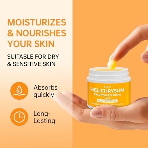 STILIP Helichrysum Balm with Frankincense Essential Oil – Natural Anti-Aging Face Cream, Soothes Redness, Fades Scars & Smooths Fine Lines – Deep Moisturizing Repair & Renewal Moisturizer, 2 oz Avelisse