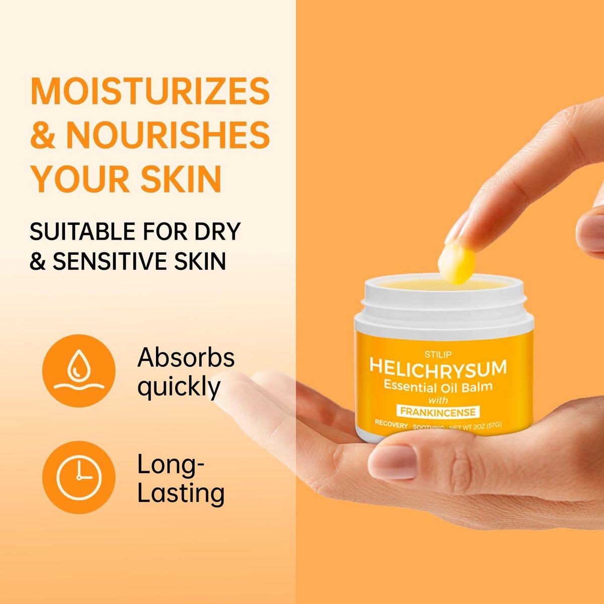 STILIP Helichrysum Balm with Frankincense Essential Oil – Natural Anti-Aging Face Cream, Soothes Redness, Fades Scars & Smooths Fine Lines – Deep Moisturizing Repair & Renewal Moisturizer, 2 oz Avelisse