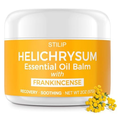 STILIP Helichrysum Balm with Frankincense Essential Oil – Natural Anti-Aging Face Cream, Soothes Redness, Fades Scars & Smooths Fine Lines – Deep Moisturizing Repair & Renewal Moisturizer, 2 oz Avelisse