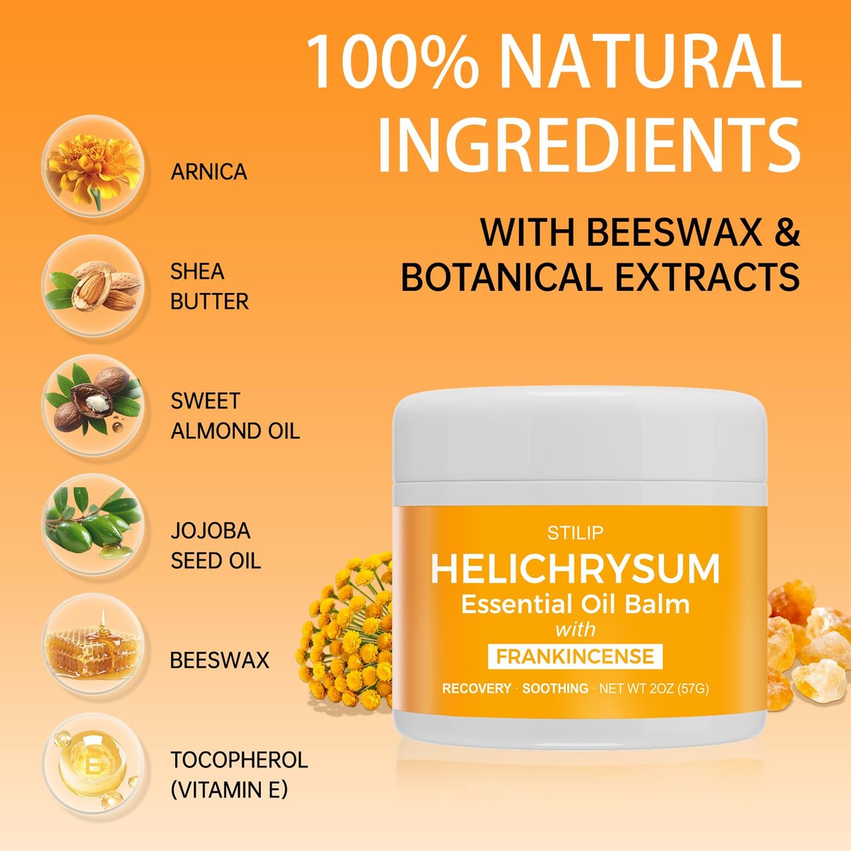 STILIP Helichrysum Balm with Frankincense Essential Oil – Natural Anti-Aging Face Cream, Soothes Redness, Fades Scars & Smooths Fine Lines – Deep Moisturizing Repair & Renewal Moisturizer, 2 oz Avelisse