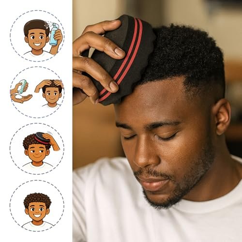 Hair Twist Sponge – Double-Sided Barber Tool for Afro Coils, Dreads, Curls & Waves, Unisex Styling for Short or Long Hair (1 Pack) - görsel 12