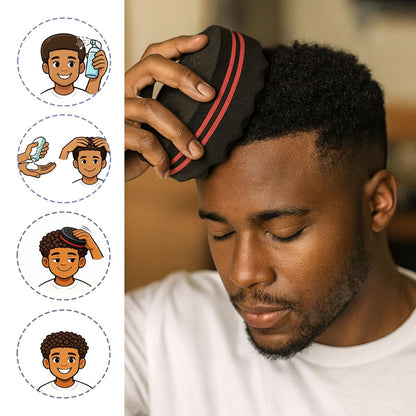 Hair Twist Sponge – Double-Sided Barber Tool for Afro Coils, Dreads, Curls & Waves, Unisex Styling for Short or Long Hair (1 Pack)