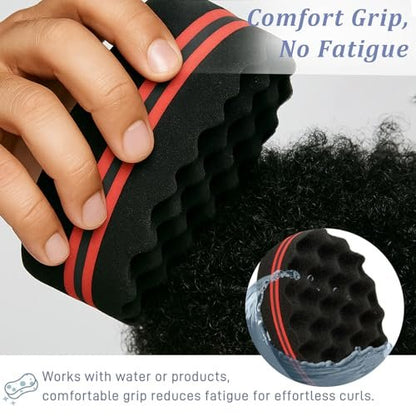 Hair Twist Sponge – Double-Sided Barber Tool for Afro Coils, Dreads, Curls & Waves, Unisex Styling for Short or Long Hair (1 Pack)