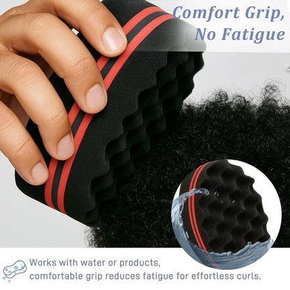 Hair Twist Sponge – Double-Sided Barber Tool for Afro Coils, Dreads, Curls & Waves, Unisex Styling for Short or Long Hair (1 Pack)