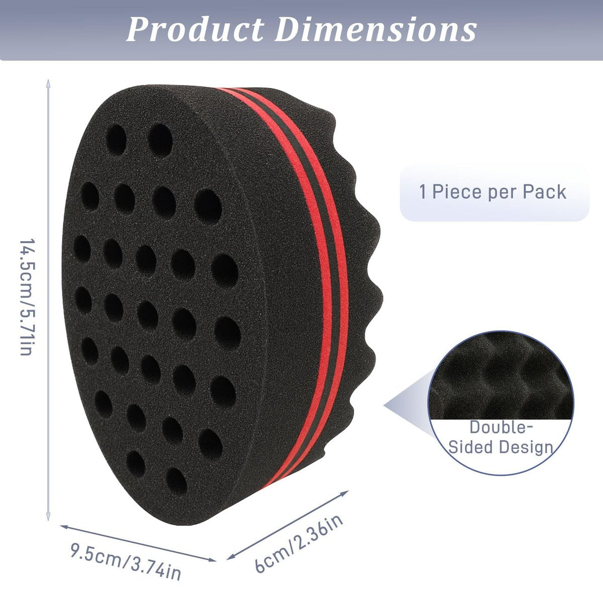 Hair Twist Sponge – Double-Sided Barber Tool for Afro Coils, Dreads, Curls & Waves, Unisex Styling for Short or Long Hair (1 Pack) - görsel 3