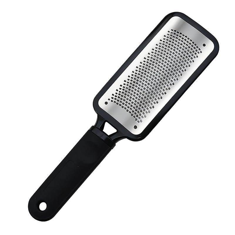Stainless Steel Foot File Callus Remover - Professional Pedicure Tool for Dry & Wet Feet, Black - görsel 1