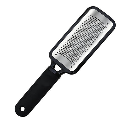 Stainless Steel Foot File Callus Remover - Professional Pedicure Tool for Dry & Wet Feet, Black