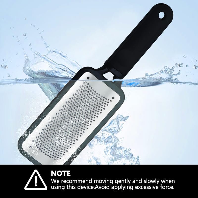 Stainless Steel Foot File Callus Remover - Professional Pedicure Tool for Dry & Wet Feet, Black - görsel 5