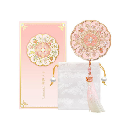 Imperblooms Twelve Flower Goddesses Compact Mirror - Mini Makeup Mirror with 2X Magnification, Portable Double Sided Pocket Mirror for Purse, Pink Gift for Women Girls Avelisse