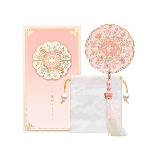 Imperblooms Twelve Flower Goddesses Compact Mirror - Mini Makeup Mirror with 2X Magnification, Portable Double Sided Pocket Mirror for Purse, Pink Gift for Women Girls Avelisse