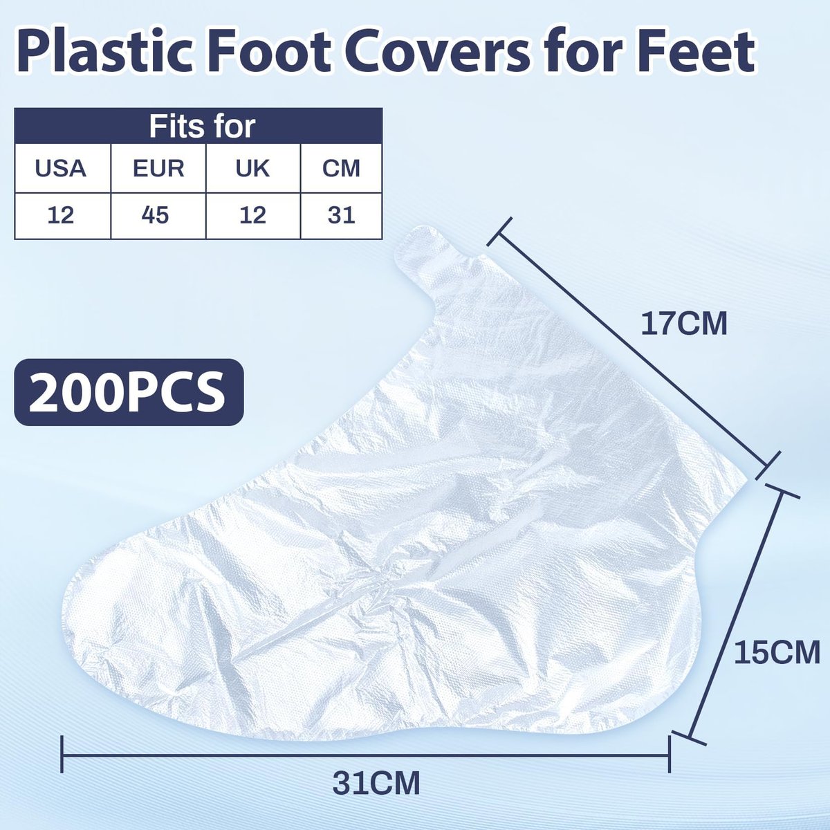 RAQEHO 200Pcs Disposable Plastic Foot Covers for Moisturizing & Cracked Heel Treatment - görsel 3