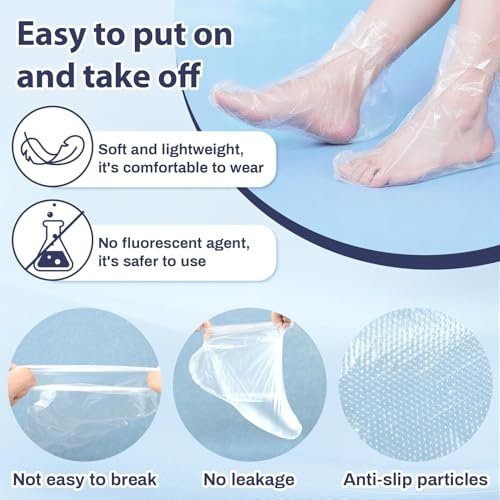 RAQEHO 200Pcs Disposable Plastic Foot Covers for Moisturizing & Cracked Heel Treatment - görsel 6