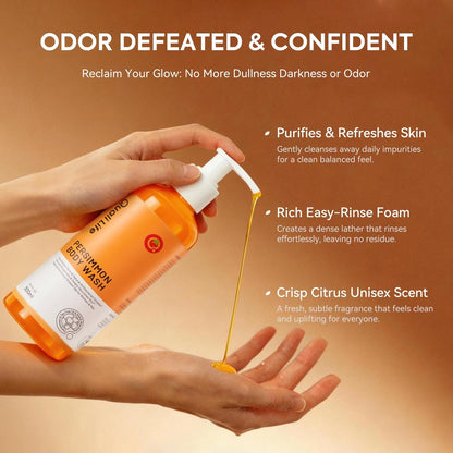 QualiLife Persimmon Body Wash for Old People Smell - Natural Deodorant Bar Soap for Strong Odor, Smelly Feet, and Body Odor - Deep Cleansing Body Deodorizing for Eliminating Odor - Kids Safe