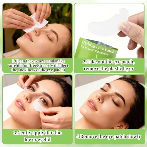 RAQEHO 50 Eye Pads Lash Extensions - Thickened Hydrogel Under Eye Patches for Lash Tech Must Haves - Bulk Eyepads for Eyelash Extensions - White, 50 Pack - görsel 10