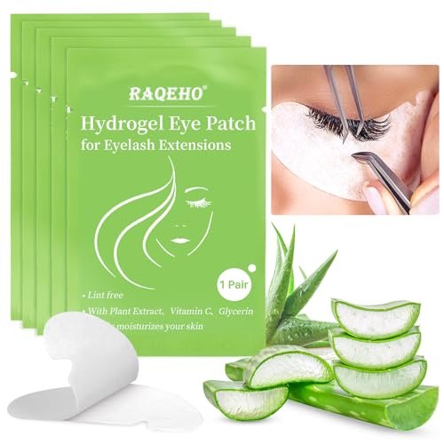 RAQEHO 50 Eye Pads Lash Extensions - Thickened Hydrogel Under Eye Patches for Lash Tech Must Haves - Bulk Eyepads for Eyelash Extensions - White, 50 Pack - görsel 2