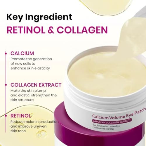 KOEC Calcium Volume Eye Patch 60pcs with Volume Multi Balm - Deep Hydration & Firming Eye, Face & Neck Care Avelisse