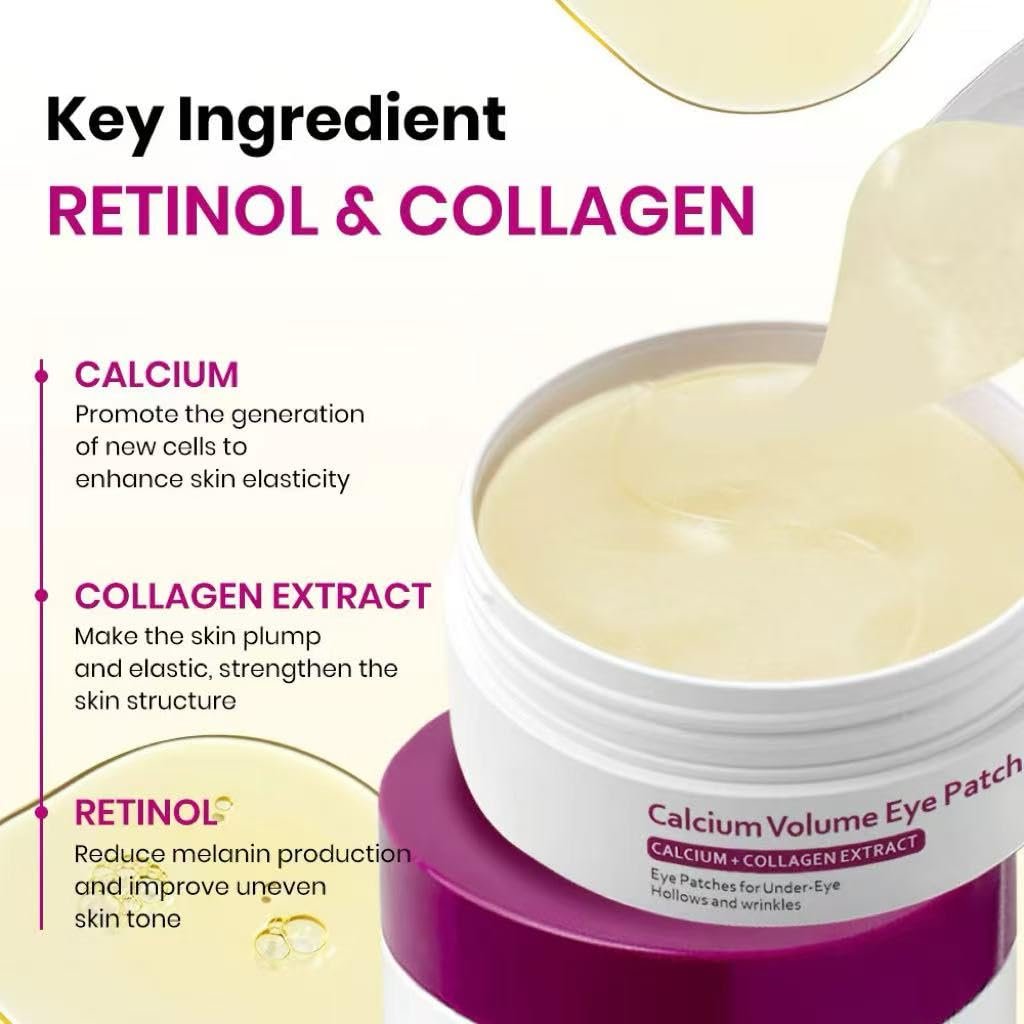 KOEC Calcium Volume Eye Patch 60pcs with Volume Multi Balm - Deep Hydration & Firming Eye, Face & Neck Care Avelisse