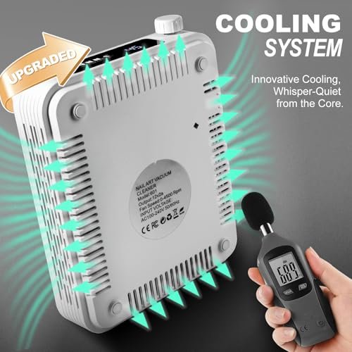 NXJ INFILILA Nail Dust Collector Upgrade Professional 4500RPM Nail Vacuum Fan Vent Dust Collector, Adjustable Speed Portable Dust Collector for Acrylic Nail Polishing Manicure Salon Home Avelisse