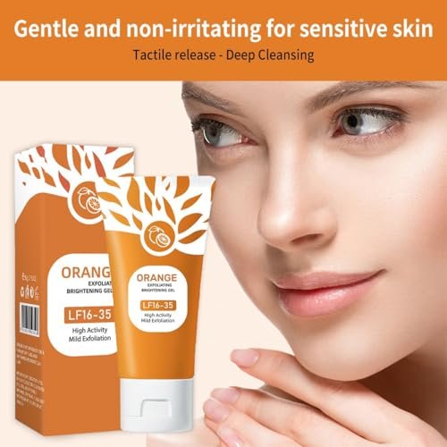 3-Pack Orange Exfoliating Gel for Face and Body – Deep Cleansing Scrub with Natural Enzymes, Remove Blackheads & Dead Skin Avelisse