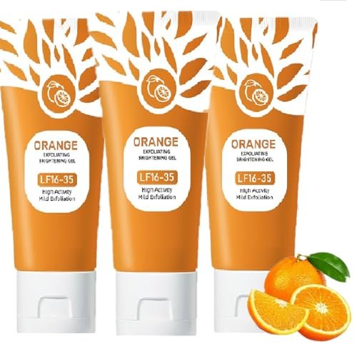3-Pack Orange Exfoliating Gel for Face and Body – Deep Cleansing Scrub with Natural Enzymes, Remove Blackheads & Dead Skin Avelisse