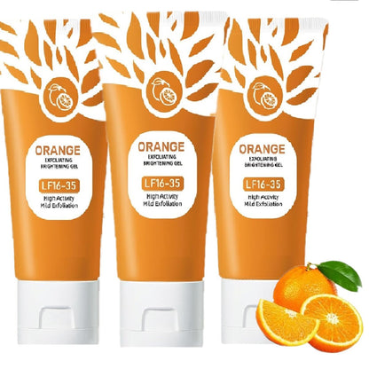 3-Pack Orange Exfoliating Gel for Face and Body – Deep Cleansing Scrub with Natural Enzymes, Remove Blackheads & Dead Skin Avelisse
