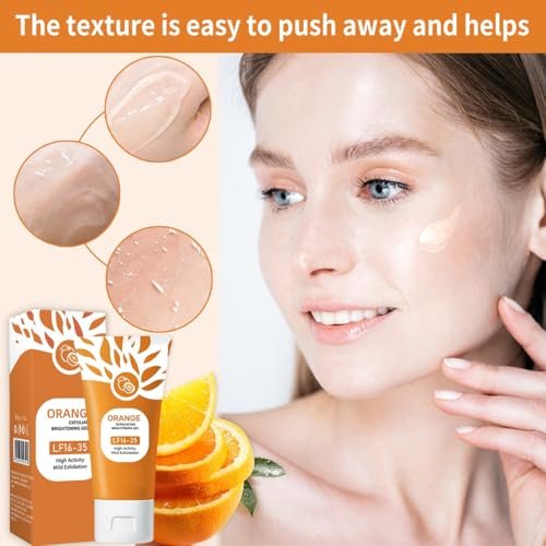 3-Pack Orange Exfoliating Gel for Face and Body – Deep Cleansing Scrub with Natural Enzymes, Remove Blackheads & Dead Skin Avelisse