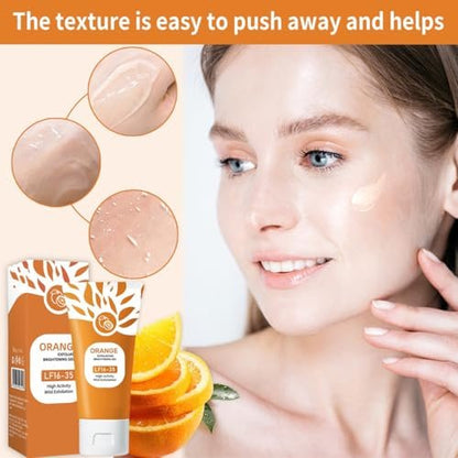 3-Pack Orange Exfoliating Gel for Face and Body – Deep Cleansing Scrub with Natural Enzymes, Remove Blackheads & Dead Skin Avelisse