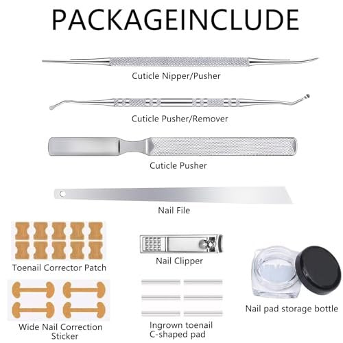 GEMSANVA Ingrown Toenail Corrector Set with Correction Strips – Professional Home Pedicure Care Kit (16 Strips, Beige) - görsel 5