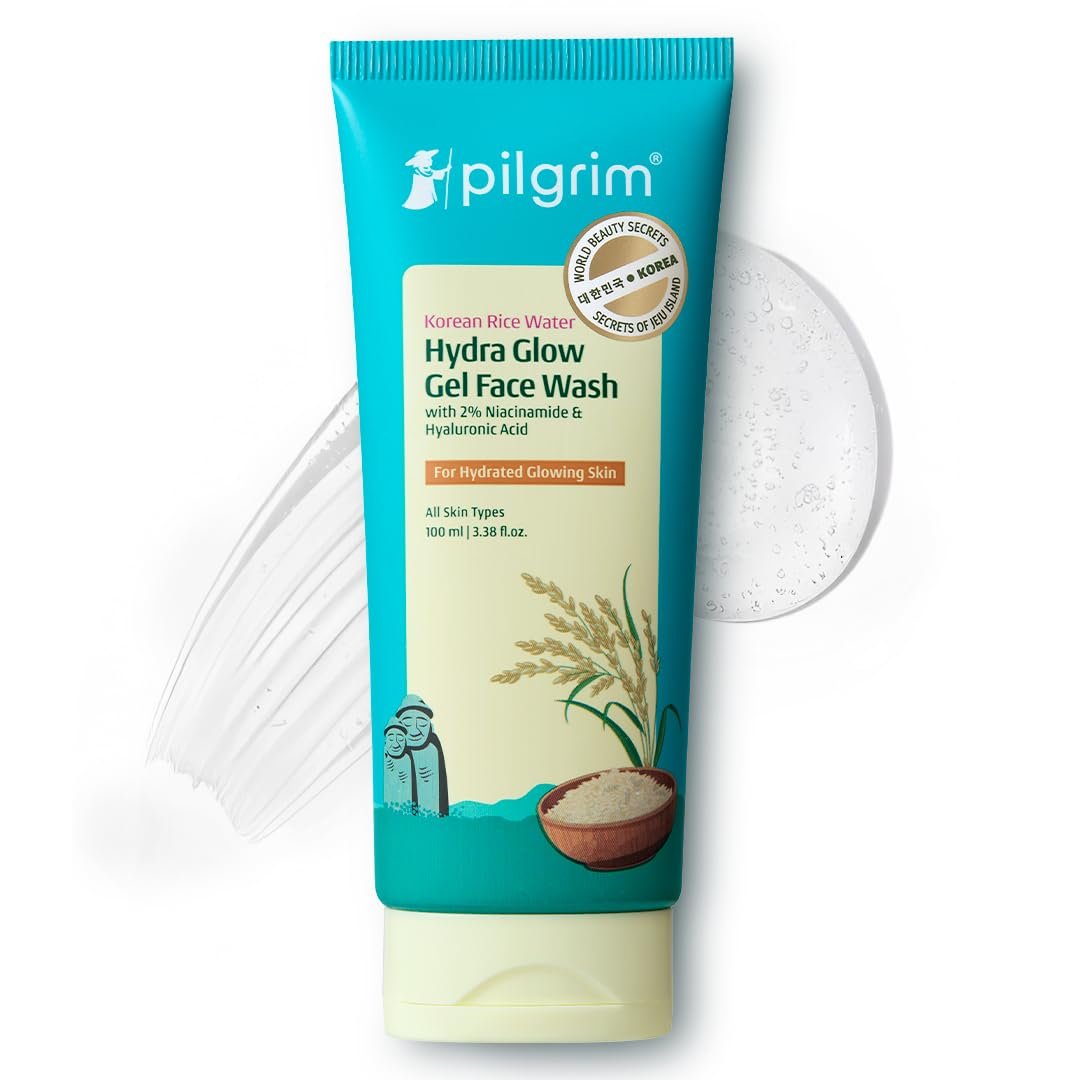 Pilgrim Rice Water Hydra Face Wash with Niacinamide & Hyaluronic Acid – Gentle Gel Cleanser for Fresh, Clean Skin, 3.38 fl oz - görsel 1