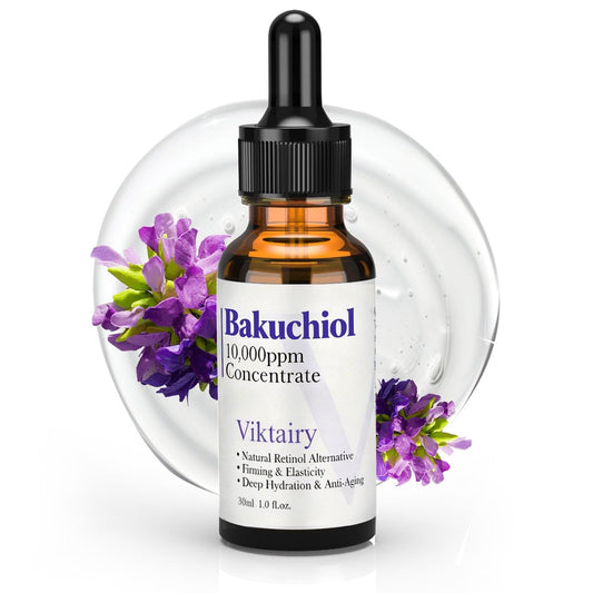 Viktairy Bakuchiol Serum Concentrate – High-Potency Mix-In Bakuchiol Oil Serum, Gentle Retinol Alternative for Wrinkle Reduction, Hydrating & Firming Anti-Aging Skincare, Vegan Non-GMO, 30ml 10,000ppm