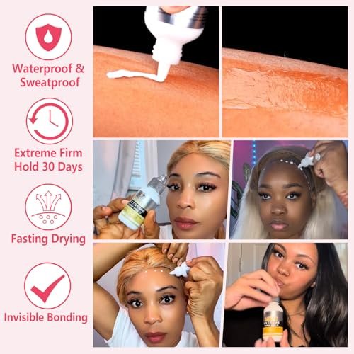 Waterproof Lace Wig Glue Kit with Tools, Reversible Wrap Cap Bonnet - Clear Silicone Adhesive for Hair Replacement Avelisse