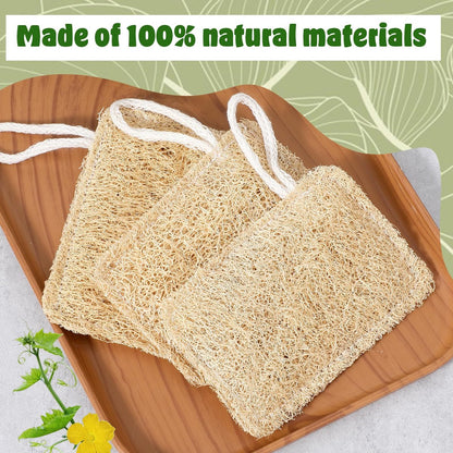 Elegaperma 3-Pack Natural Loofah Sponges – 100% Real Luffa for Dishwashing & Bath