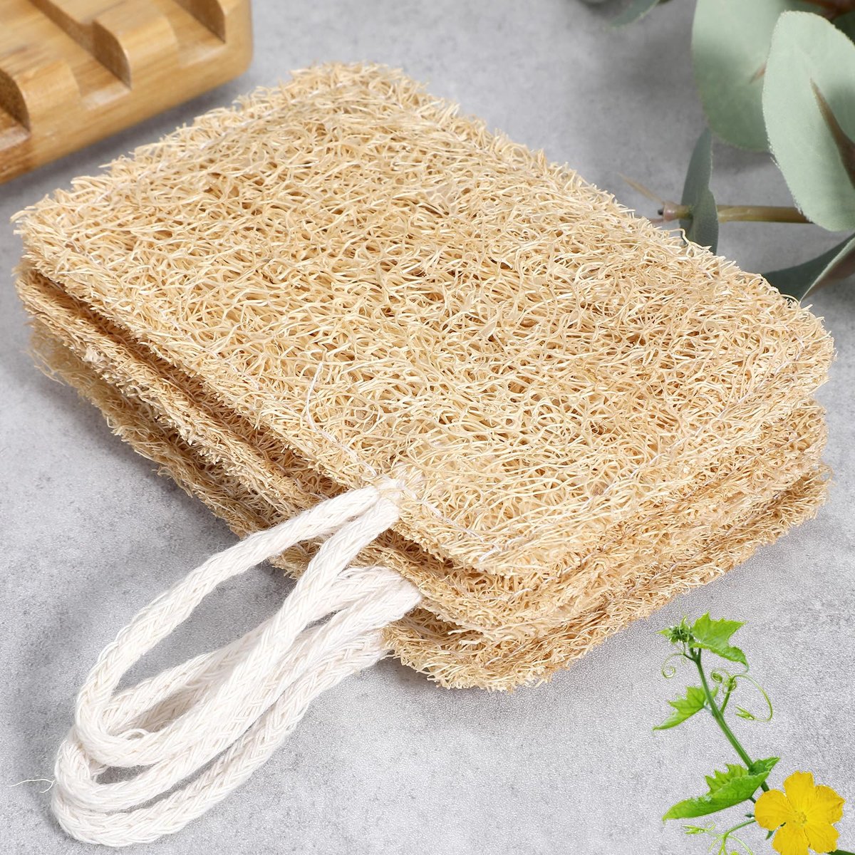 Elegaperma 3-Pack Natural Loofah Sponges – 100% Real Luffa for Dishwashing & Bath - görsel 14