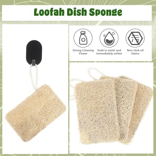 Elegaperma 3-Pack Natural Loofah Sponges – 100% Real Luffa for Dishwashing & Bath - görsel 9