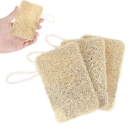 Elegaperma 3-Pack Natural Loofah Sponges – 100% Real Luffa for Dishwashing & Bath
