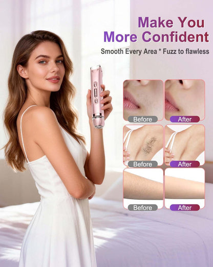 VEGITERIA Bikini Trimmer for Women - LED Light Electric Razor, USB Rechargeable, IPX7 Waterproof, Painless Hair Removal for Face, Bikini, Body, Legs Avelisse
