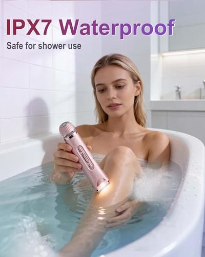 VEGITERIA Bikini Trimmer for Women - LED Light Electric Razor, USB Rechargeable, IPX7 Waterproof, Painless Hair Removal for Face, Bikini, Body, Legs Avelisse