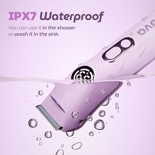 NUVA 4-in-1 Bikini Trimmer for Women - Painless Electric Razor with Interchangeable Heads, Cordless Body & Facial Hair Trimmer, Ceramic Blade, IPX7 Waterproof, USB Rechargeable (Purple) Avelisse