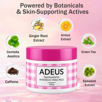 JINMAO Adeus Crema Brasileña – Intensive Multifunctional Body Treatment with Arnica, Ginger, Caffeine & Green Tea for Smooth, Elastic Skin – 300g Avelisse