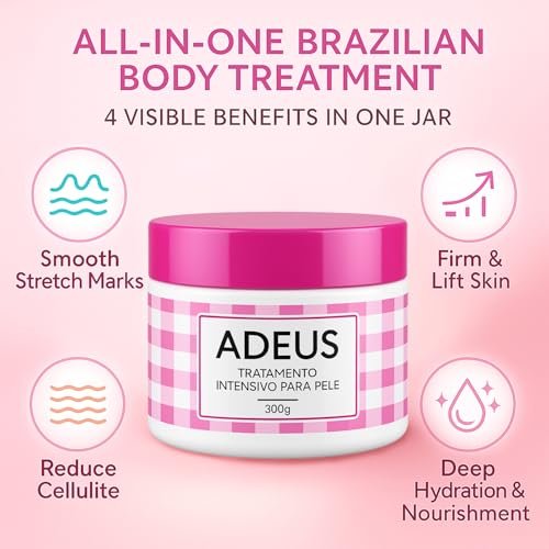 JINMAO Adeus Crema Brasileña – Intensive Multifunctional Body Treatment with Arnica, Ginger, Caffeine & Green Tea for Smooth, Elastic Skin – 300g Avelisse