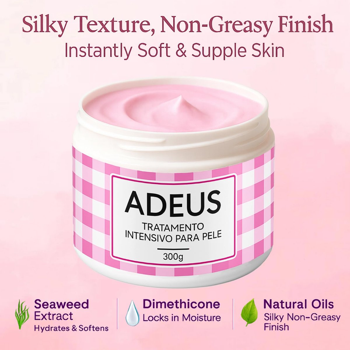 JINMAO Adeus Crema Brasileña – Intensive Multifunctional Body Treatment with Arnica, Ginger, Caffeine & Green Tea for Smooth, Elastic Skin – 300g Avelisse