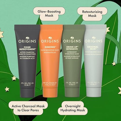 Origins Multi-Maskers Skin Care Set – Four Mini Travel Size Essentials, Limited Edition Holiday Gift Set